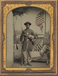 Unidentified African-American soldier in Union uniform.