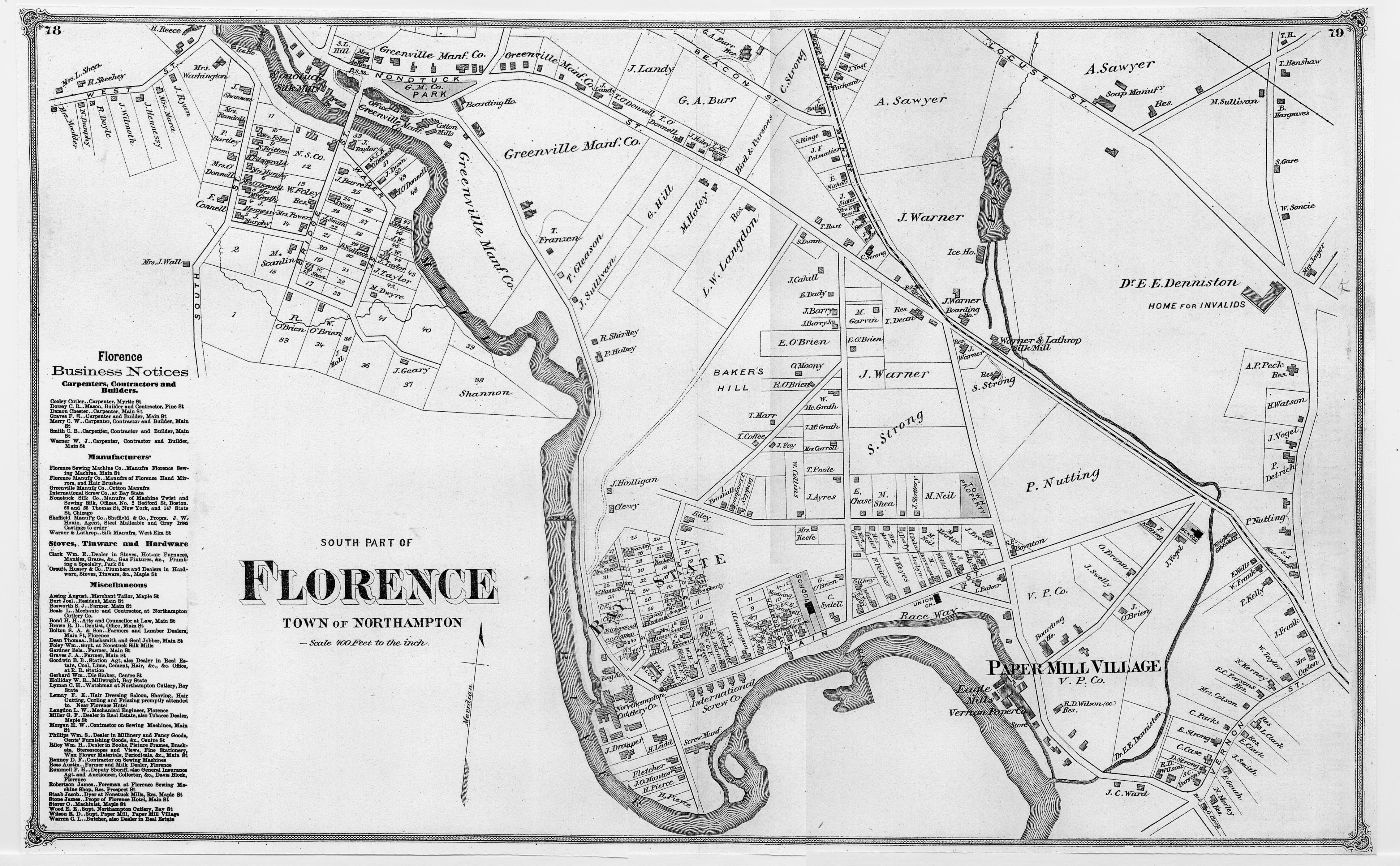 map of Florence in 1873