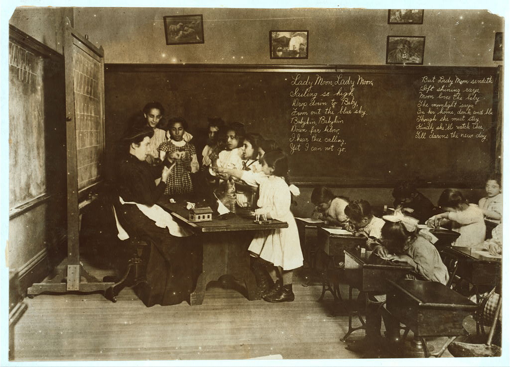 Steamer Class for Immigrant Children, Boston, 1909, Lewis Hine