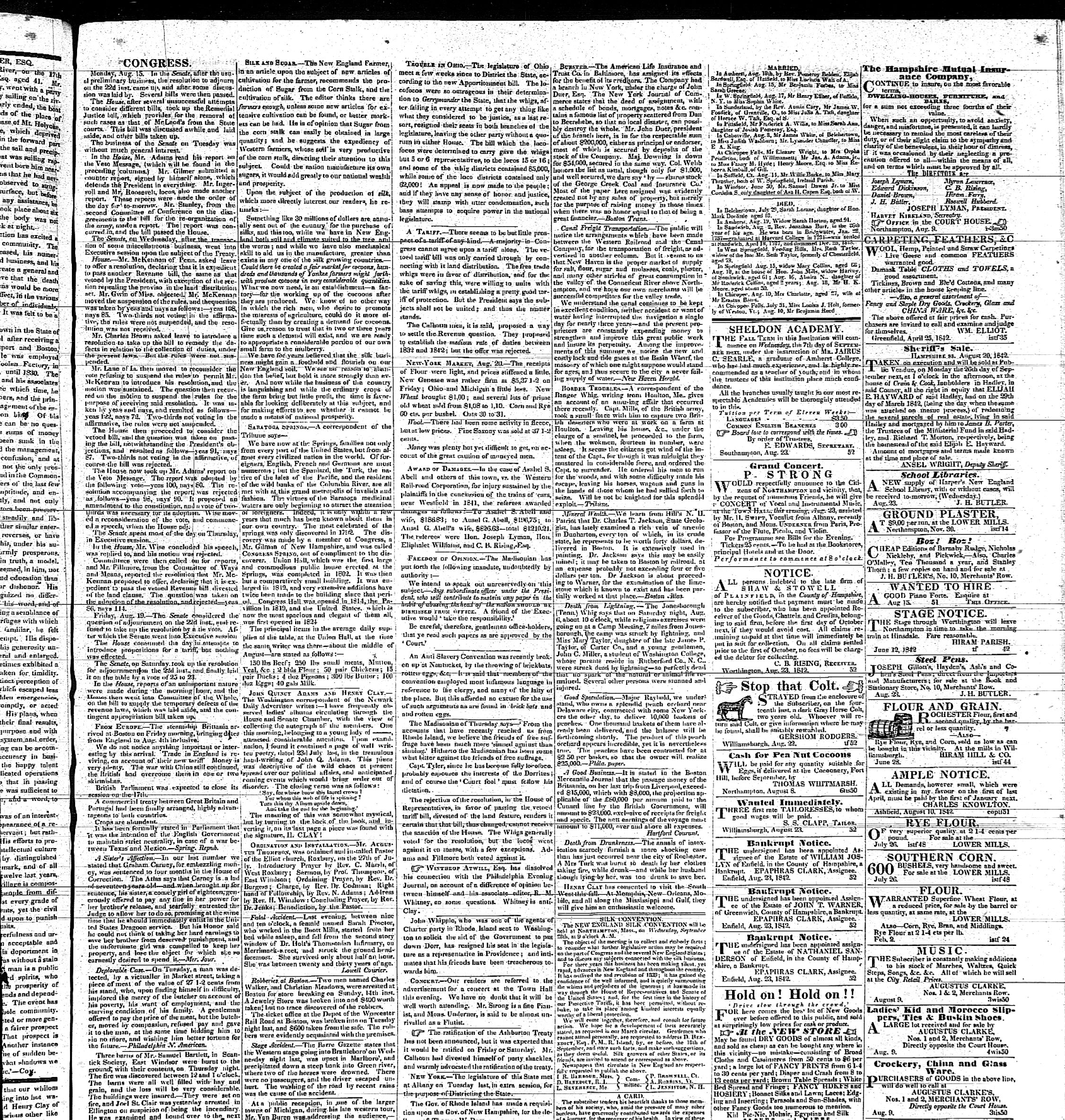Hampshire Gazette, Aug. 23, 1842