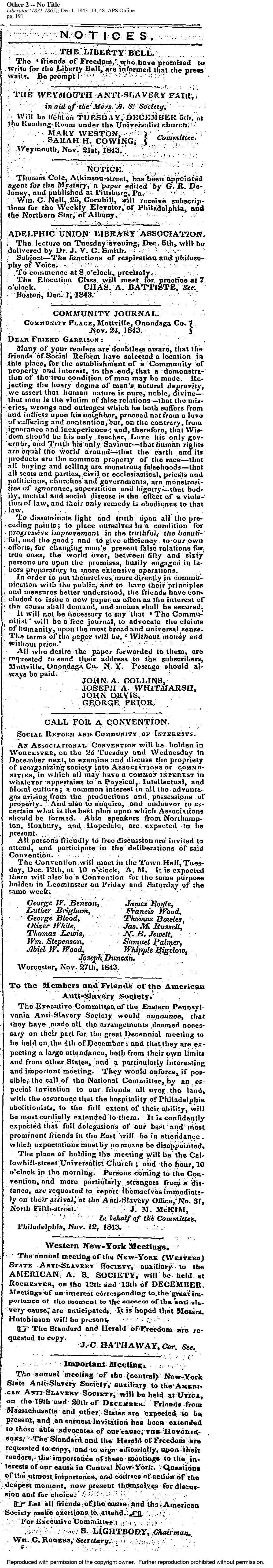 The Liberator, Dec. 1, 1843