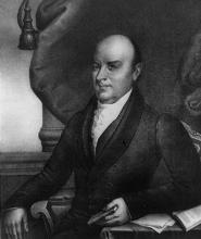 Black and white portrait of John Quincy Adams