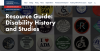 Logo for Choices program and selection of political buttons from disability history from the Smithsonian