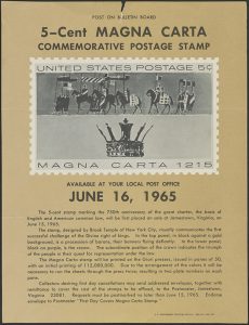Magna Carta 1965 Postage Stamp commemorates 750 anniversary