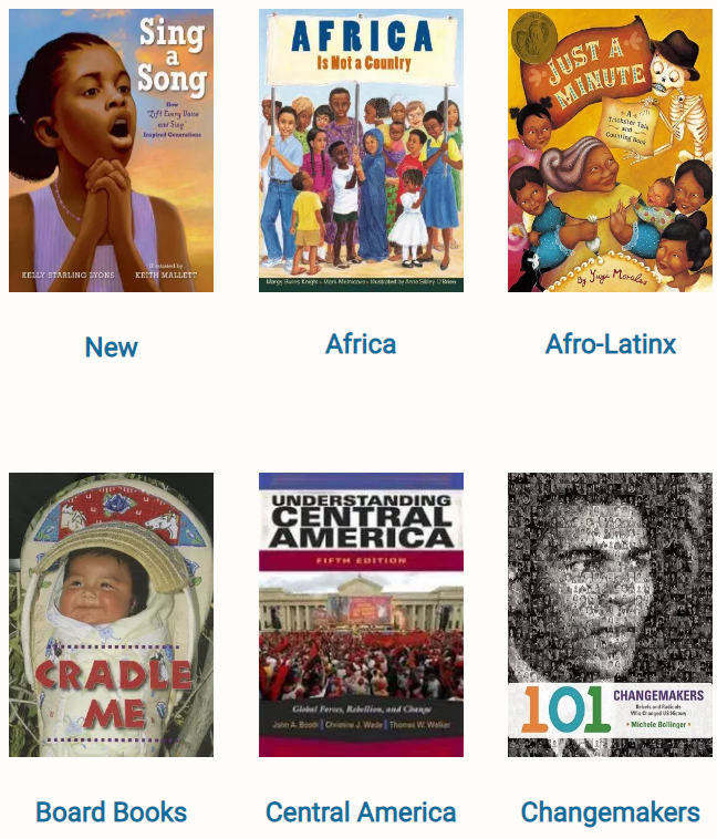 Screenshot of social justice book covers