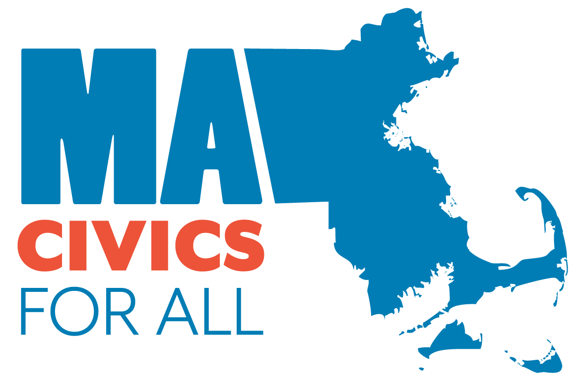 Logo of MA Civics for All with state map