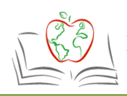 Massachusetts Council for the Social Studies logo - open book with teachers apple atop stylized like a world globe