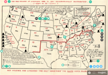 1922 map by Ida B. Wells documents lynching in America.